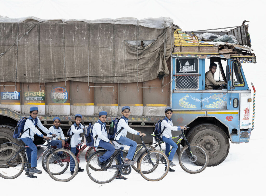 Akhtar and students; Tata (Malegaon, Maharashtra)